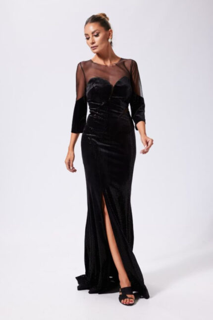 rochie de ocazie tip sirena din catifea