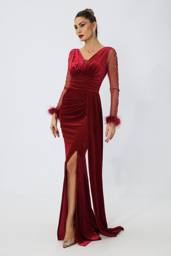rochie din catifea tip sirena rochie din catifea tip sirena