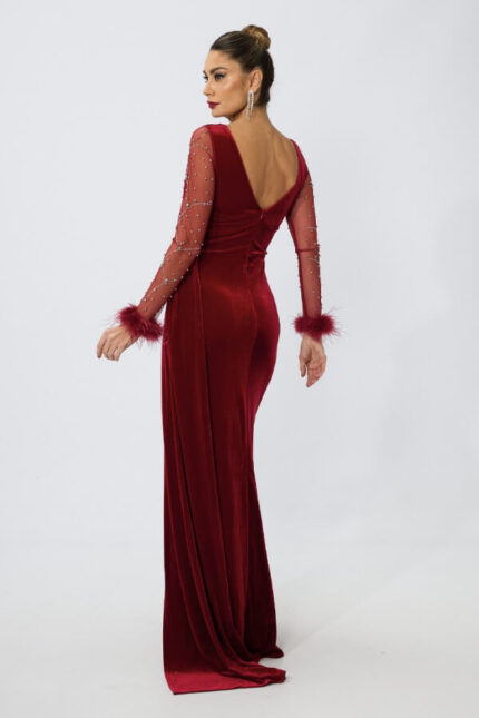 rochie mulata din catifea tip sirena